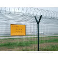 Pvc coated fence with barb wire for airport